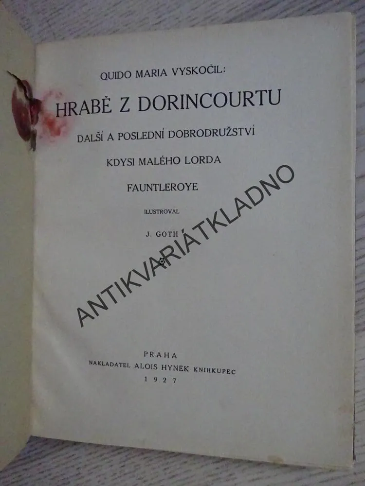 HRABĚ Z DORINCOURTU, DR. Q. M. VYSKOČIL, **an