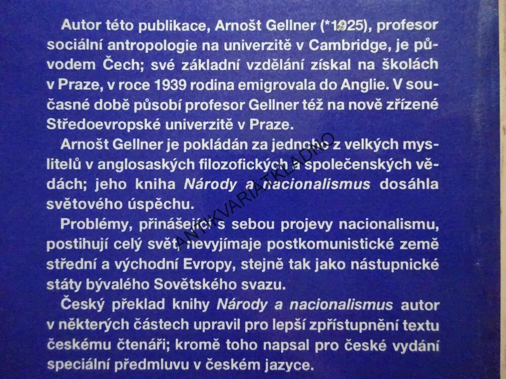 NÁRODY A NACIONALISMUS, ARNOŠT GELLNER, 2. VYDÁNÍ, **an