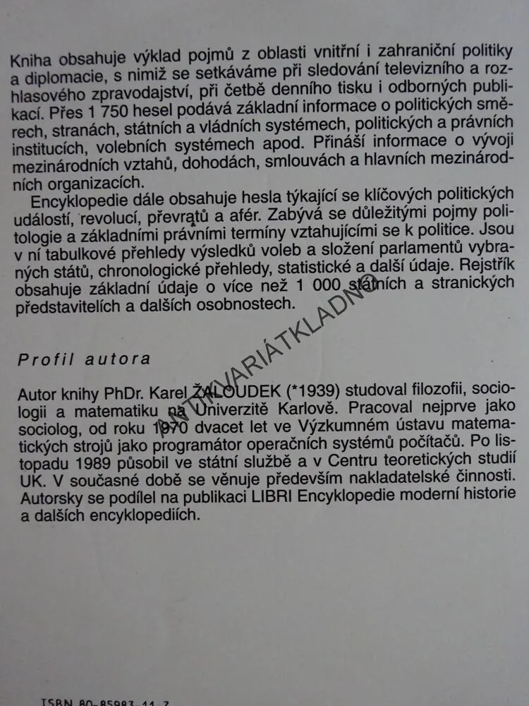 ENCYKLOPEDIE POLITIKY, KAREL ŽALOUDEK, **an