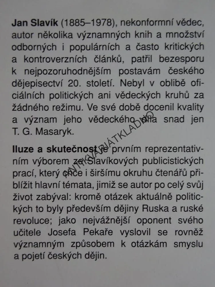 ILUZE A SKUTEČNOST, JAN SLAVÍK, **an