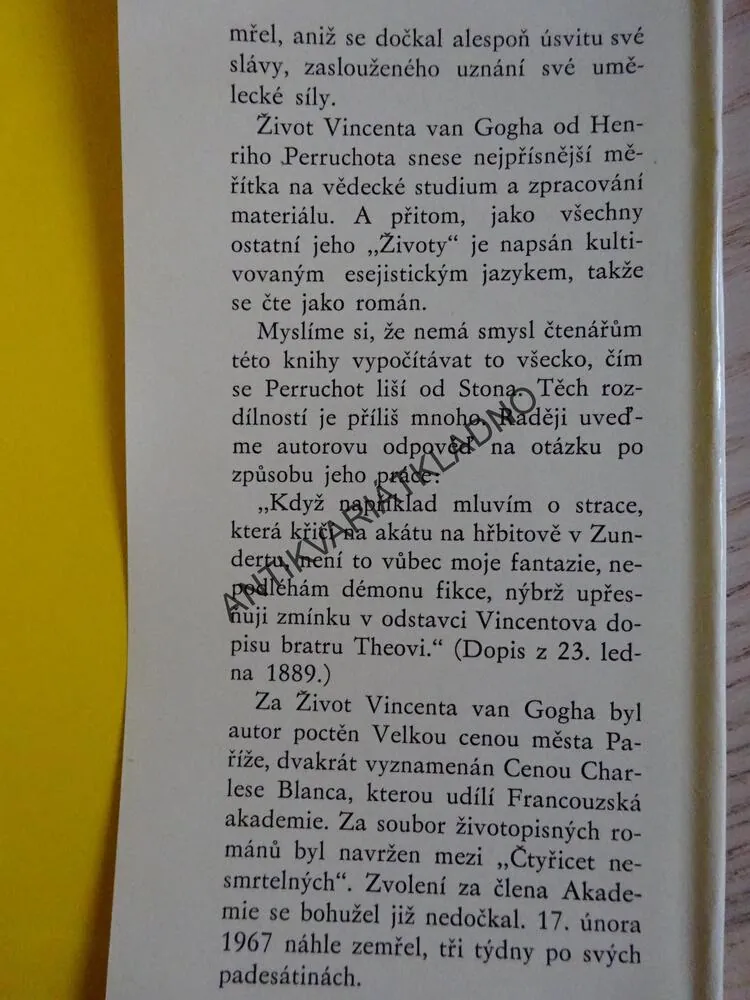 ŽIVOT VINCENTA VAN GOGHA, HENRI PERRUCHOT, **an