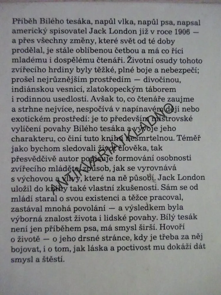 BÍLÝ TESÁK, JACK LONDON, **an