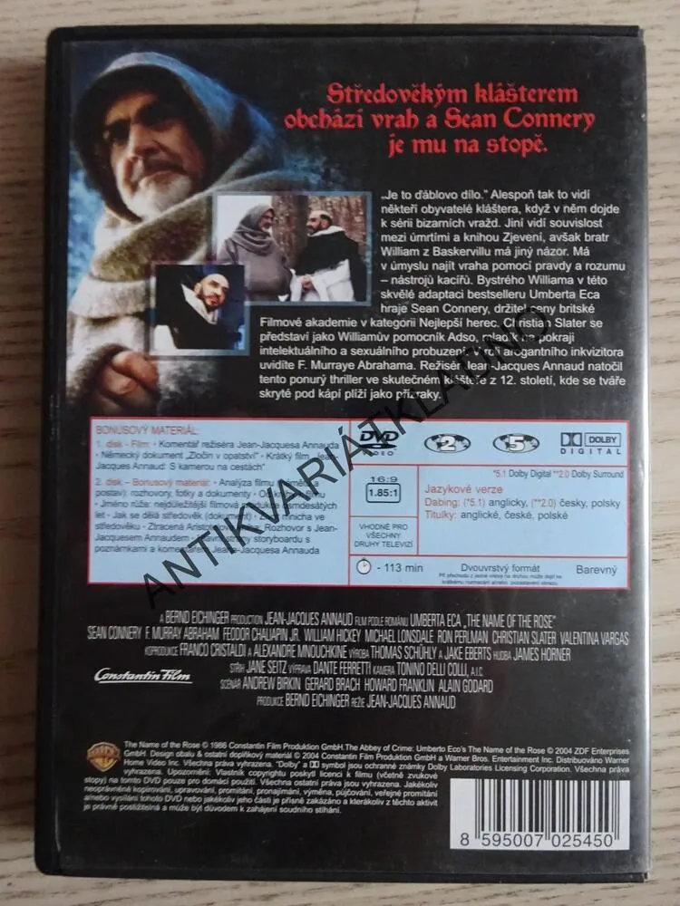 JMÉNO RŮŽE, 2 X DVD FILM