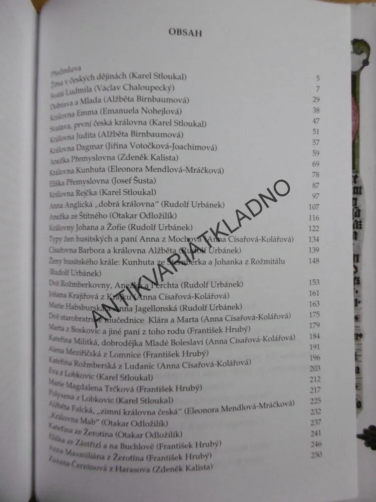 KRÁLOVNY A KNĚŽNY ČESKÉ, ŽENY V ČESKÝCH DĚJINÁCH, **an