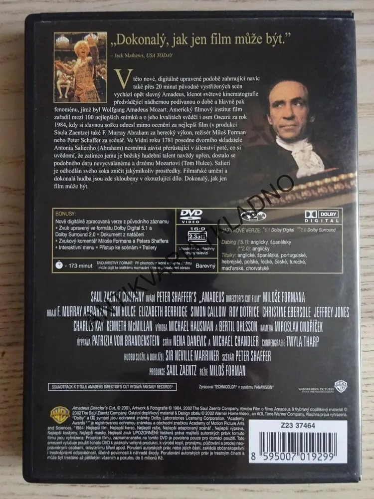 AMADEUS, DVD FILM