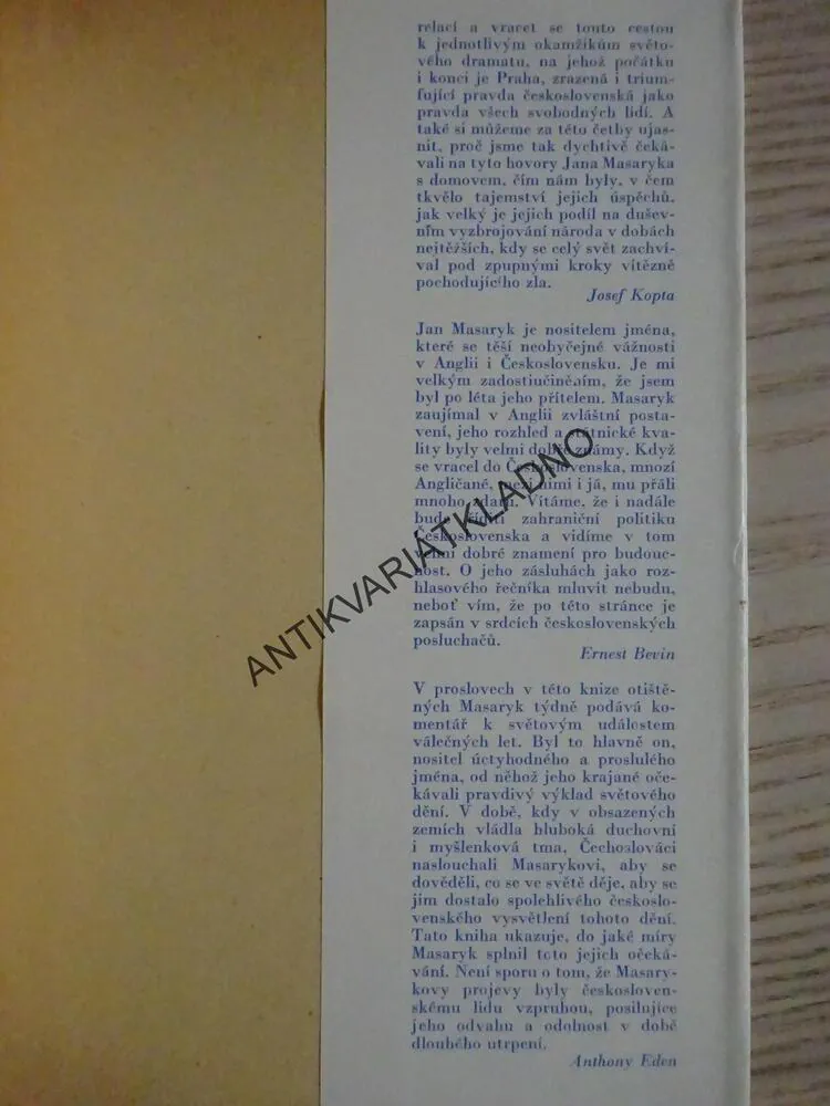JAN MASARYK VOLÁ LONDÝN, tvrdá vazba, **an