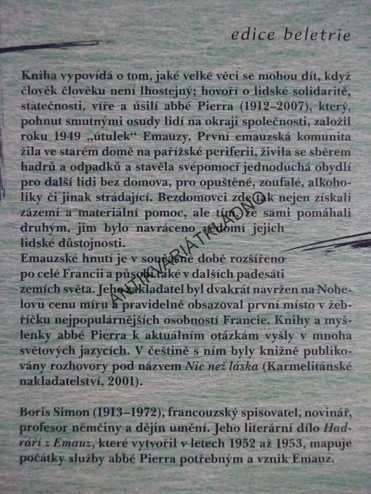 HADRÁŘI Z EMAUZ, BORIS SIMON, **an
