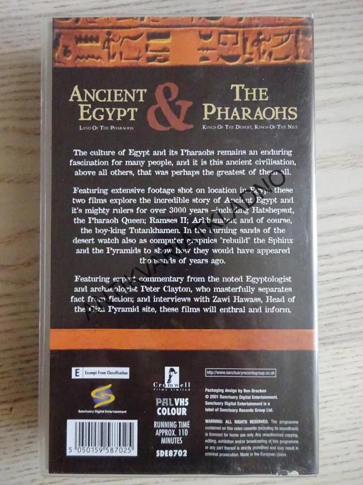 ANCIENT EGYPT, THE PHARAOHS, VHS