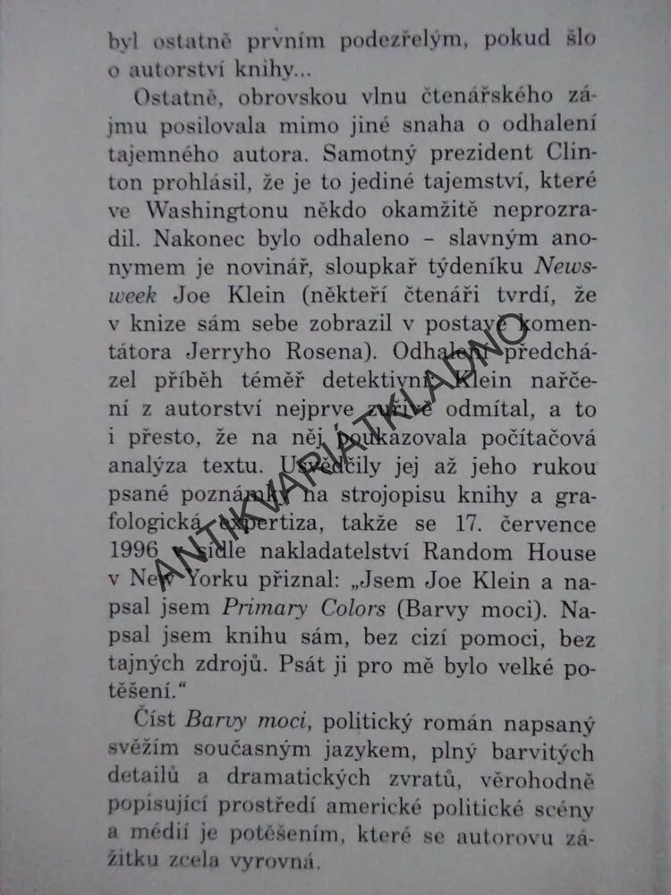 BARVY MOCI, ANONYMUS, **an