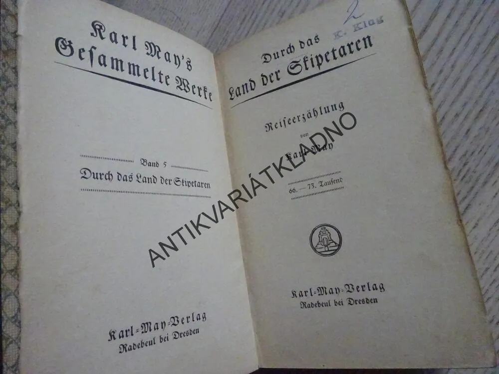 DAS LAND SKIPETAREN, KARL MAY, NĚMECKY