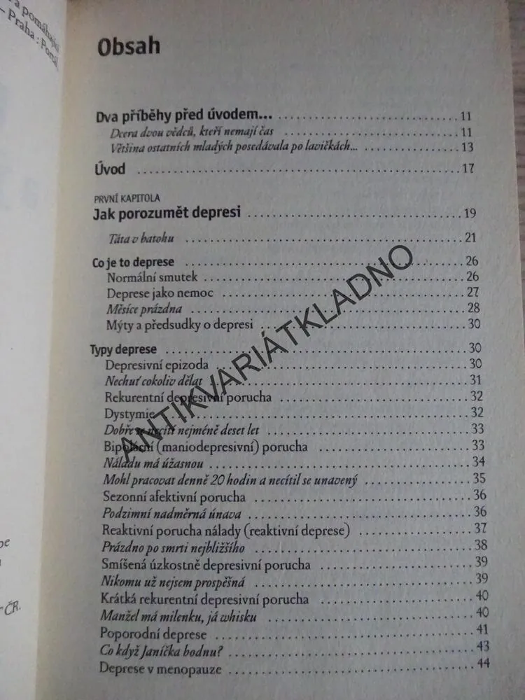 DEPRESE A JAK JI ZVLÁDAT, PRAŠKO, BULIKOVÁ,DEPRESE, PSYCHOLOGIE, **an