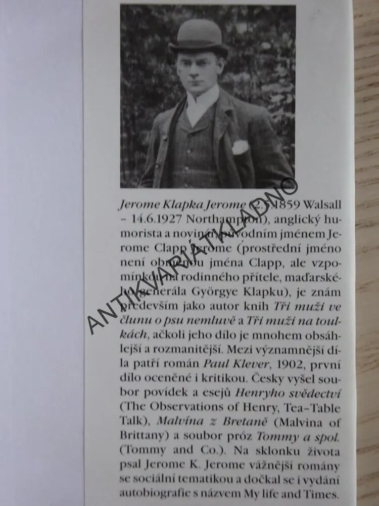POUTNÍKŮV DENÍK, JEROME KLAPKA JEROME, **an