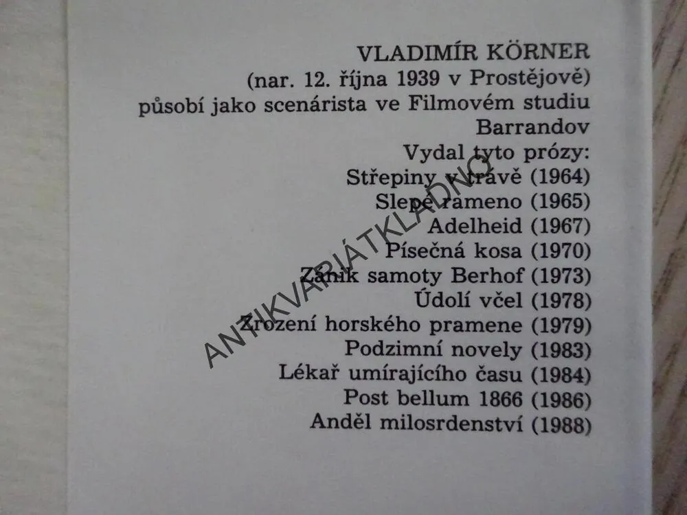 ŽIVOT ZA PODPIS, VLADIMÍR KÖRNER, **an