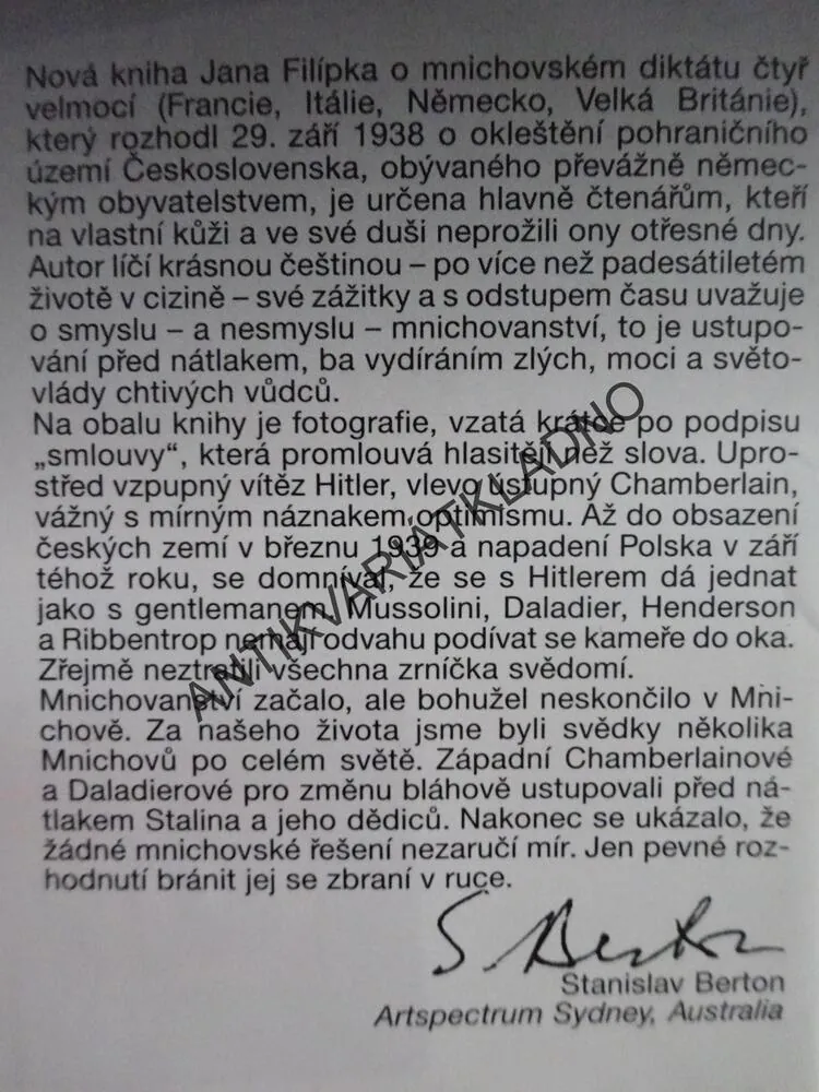 MNICHOV 1938: HRA O ČESKOSLOVENSKO, JAN FILÍPEK, **an