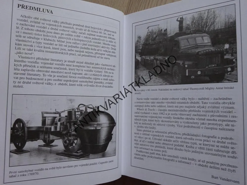 ENCYKLOPEDIE HISTORICKÝCH VOJENSKÝCH VOZIDEL, BART VANDERVEEN, **an