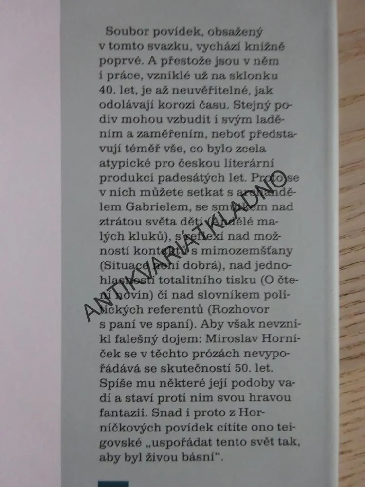 SPANÍ VE SPANÍ, MIROSLAV HORNÍČEK, **an