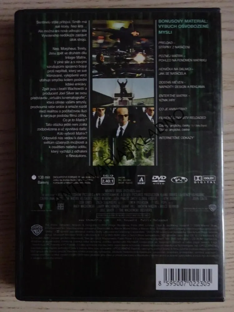MATRIX RELOADED, DVD FILM