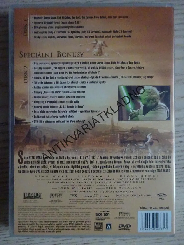 STAR WARS II: KLONY ÚTOČÍ, DVD FILM