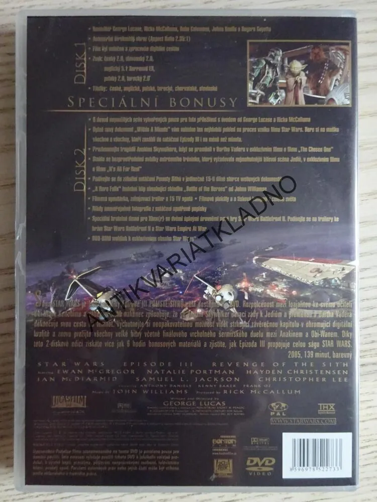 STAR WARS III: POMSTA SITHŮ, DVD FILM