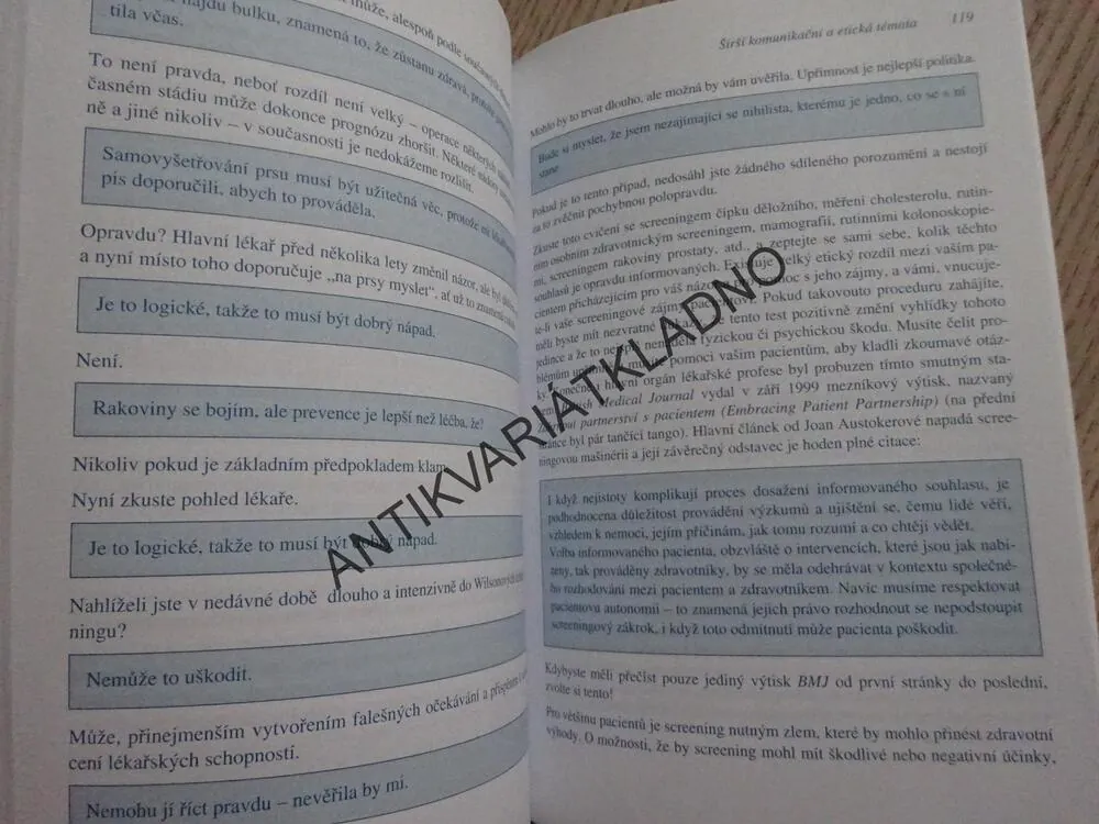 PŘÍRUČKA KOMUNIKACE PRO LÉKAŘE, JAK ZÍSKAT DŮVERU PACIENTA, PETER TATE, **an