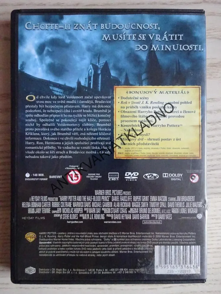 HARRY POTTER A PRINC DVOJÍ KRVE, DVD FILM