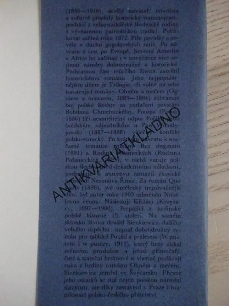 OHNĚM A MEČEM 1, HENRYK SIENKIEWICZ, **an
