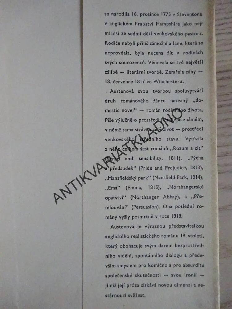 PÝCHA A PŘEDSUDEK, JANE AUSTENOVÁ, **an