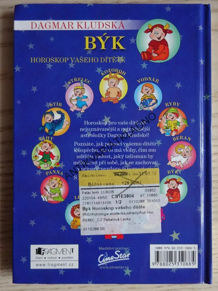 HOROSKOP VAŠEHO DÍTĚTE, BÝK, DAGMAR KLUDSKÁ, **an