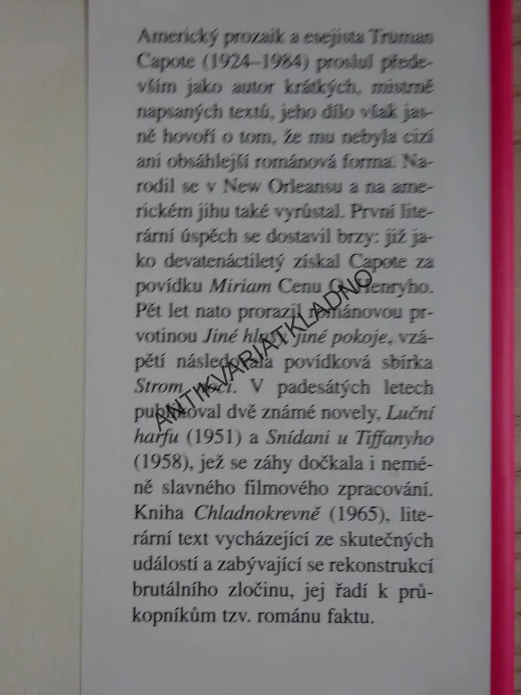 CHLADNOKREVNĚ, TRUMAN CAPOTE, **an