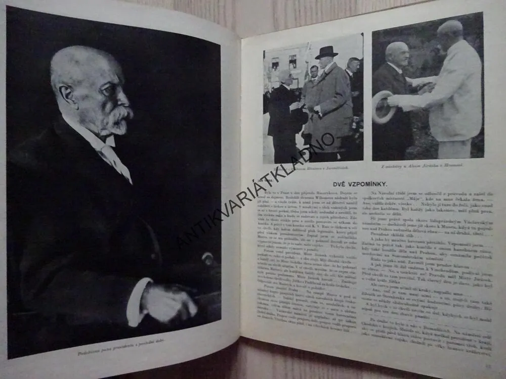 PAMÁTNÍK SVĚTOZORA K 80. NAROZENINÁM PRVNÍHO PRESIDENTA ČESKOSLOVENSKÉ REPUBLIKY T. G. MASARYKA, **an