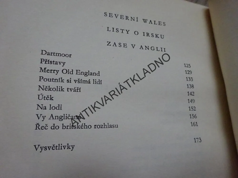 ANGLICKÉ LISTY, KAREL ČAPEK, **an