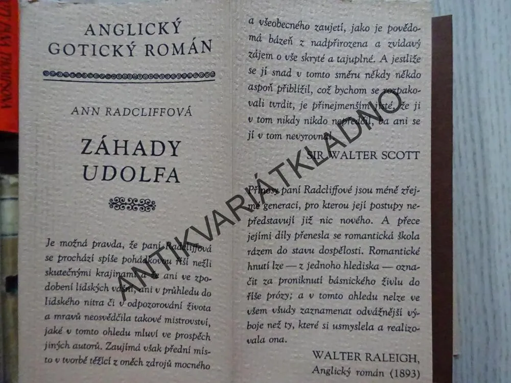 ZÁHADY UDOLFA, 1-2, ANN RADCLIFFOVÁ, **an