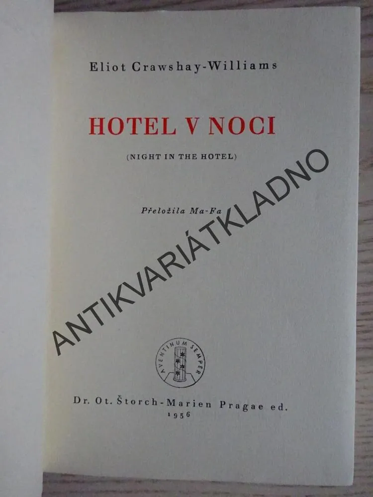 HOTEL V NOCI, ELIOT CRAWSHAY-WILLIAMS, **an