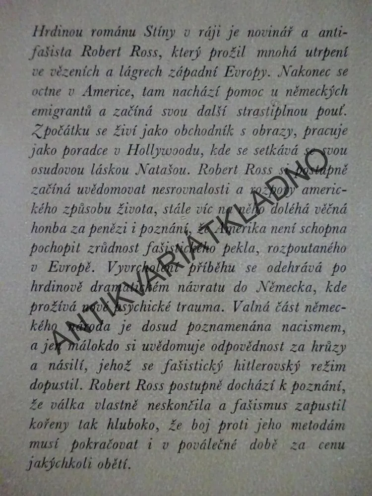 STÍNY V RÁJI, ERICH MARIA REMARQUE, **an