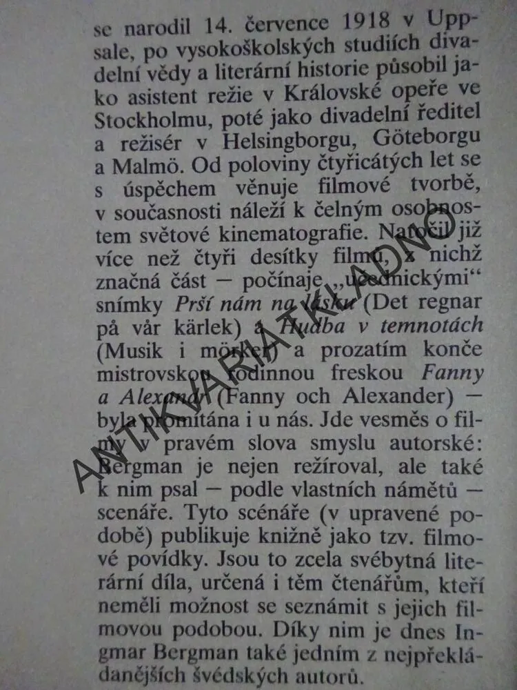 FILMOVÉ POVÍDKY, INGMAR BERGMAN, **an