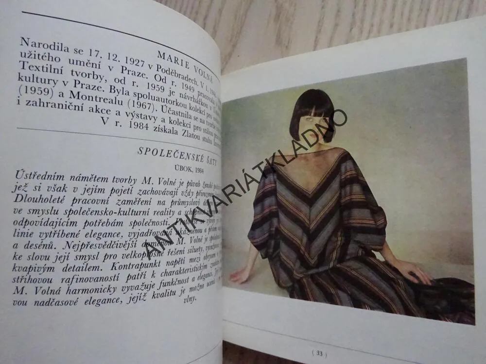 ODĚVNÍ TVORBA, LUDMILA KYBALOVÁ, MILENA LAMAROVÁ, **an
