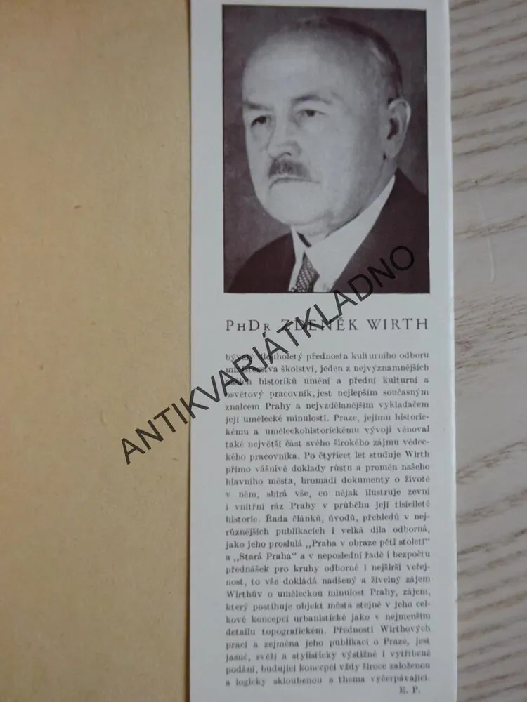 PRAŽSKÉ ZAHRADY, ZDENĚK WIRTH, **an