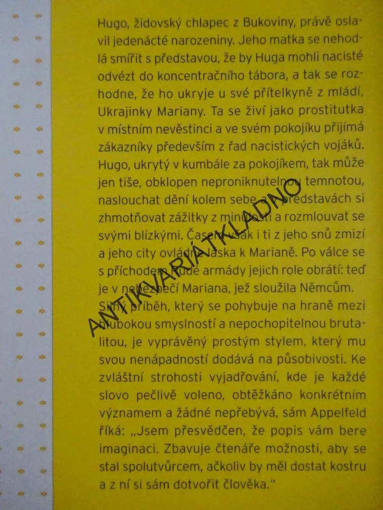 KVĚTY TEMNOTY, AHARON APPELFELD, **an