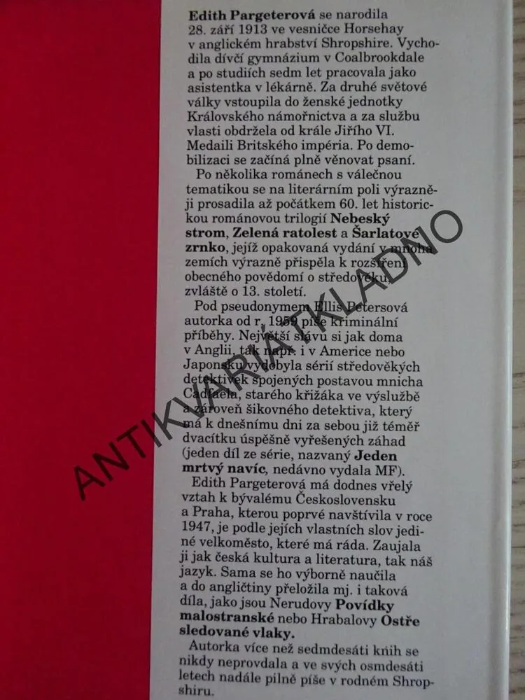 ŠARLATOVÉ ZRNKO, EDITH PARGETEROVÁ, **an