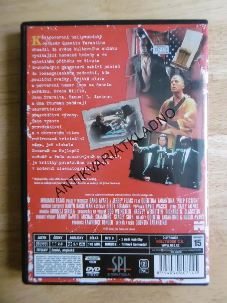 PULP FICTION, TARANTINO, TRAVOLTA, DVD FILM