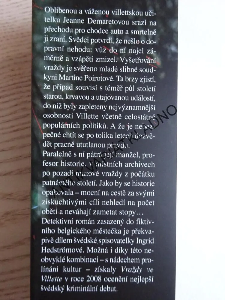VRAŽDY VE VILLETTE, INGRID HEDSTRÖM, **an