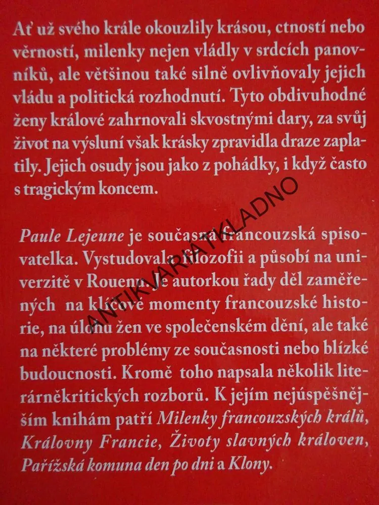 MILENKY FRANCOUZSKÝCH KRÁLŮ, PAULE LEJEUNE, **an