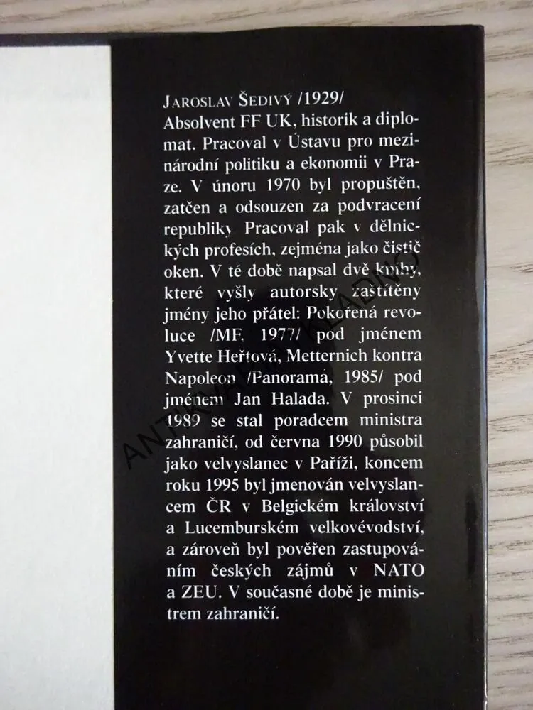 METTERNICH KONTRA NAPOLEON, JAROSLAV ŠEDIVÝ, **an