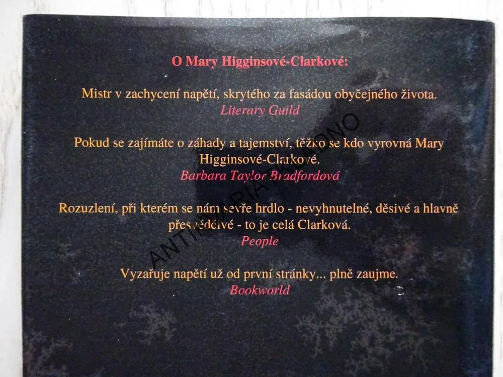 NEZNÁMÝ V POZADÍ, MARY HIGGINS CLARKOVÁ, **an