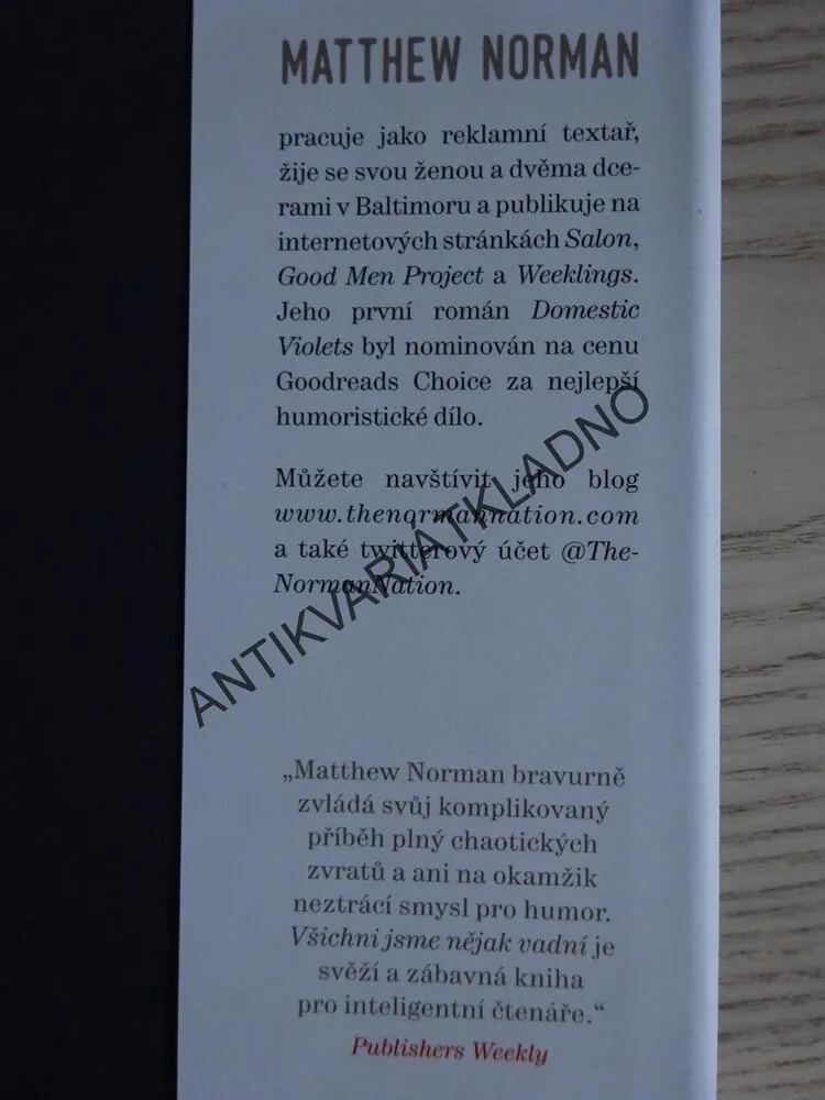 VŠICHNI JSME NĚJAK VADNÍ, MATTHEW NORMAN, **an