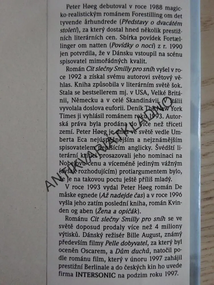 CIT SLEČNY SMILLY PRO SNÍH, PETER HOEG, **an