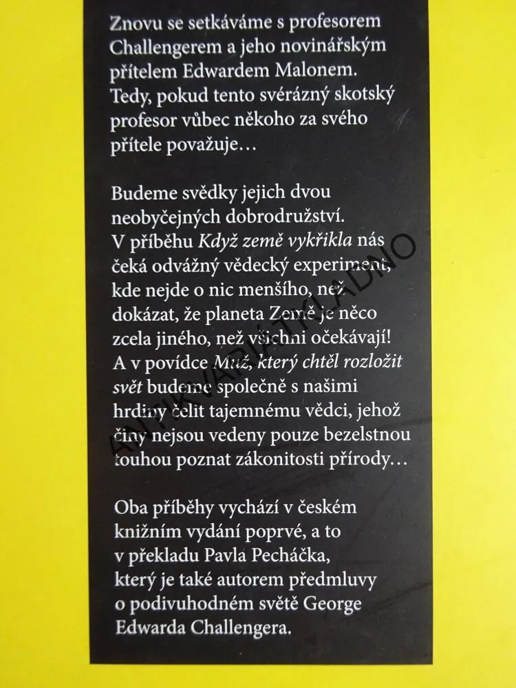 DOBRODRUŽSTVÍ PROFESORA CHALLENGERA, SIR ARTHUR CONAN DOYLE, **an
