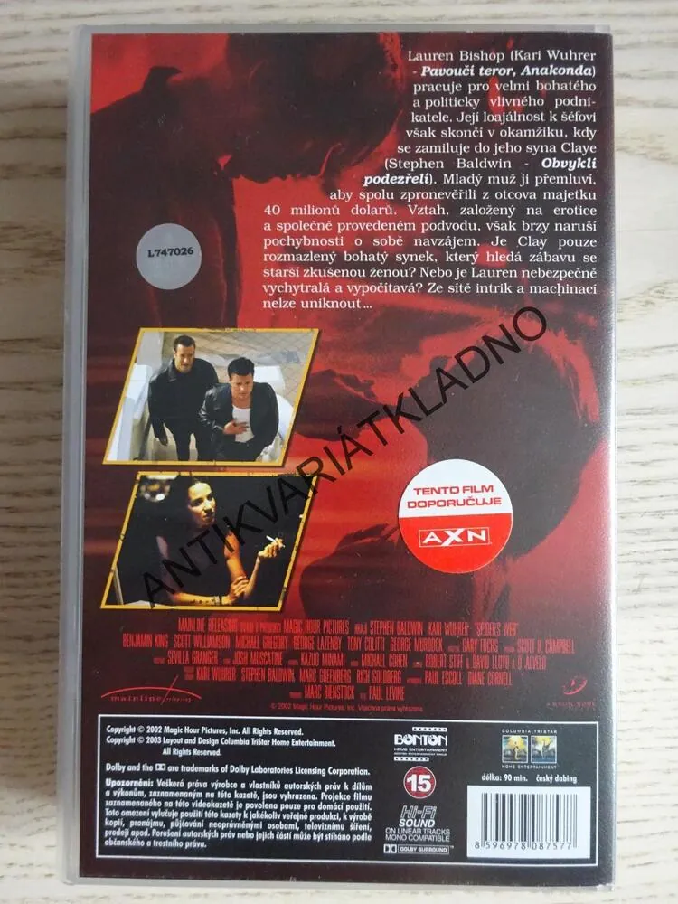 PAVOUČÍ SÍŤ, BALDWIN, VHS