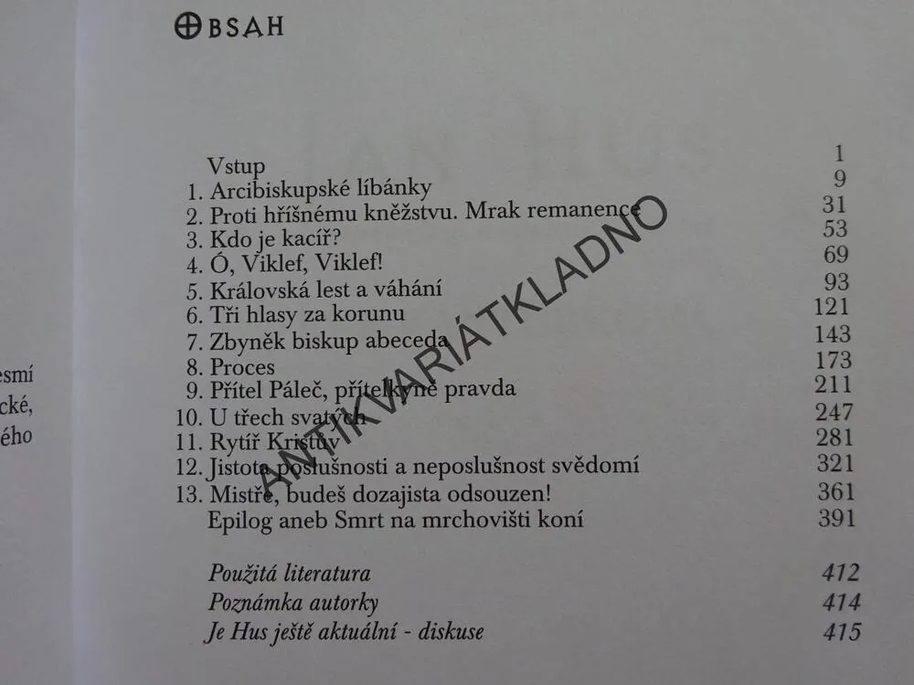 JAN HUS, EVA KANTŮRKOVÁ, **an
