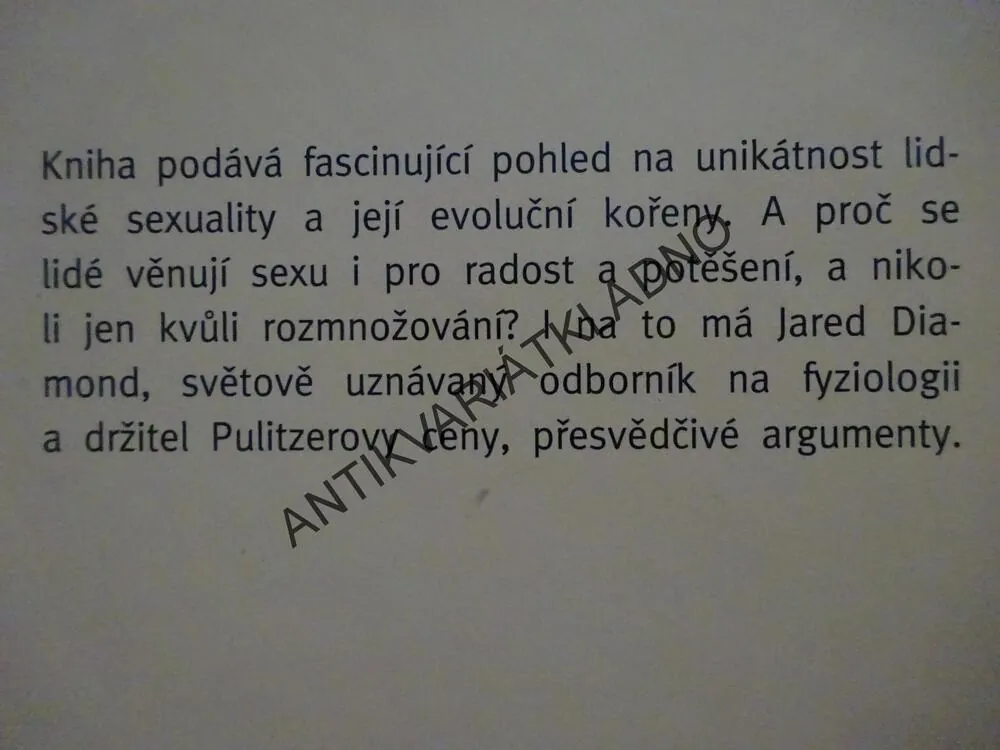 PROČ MÁME RÁDI SEX? JARED DIAMOND, **an